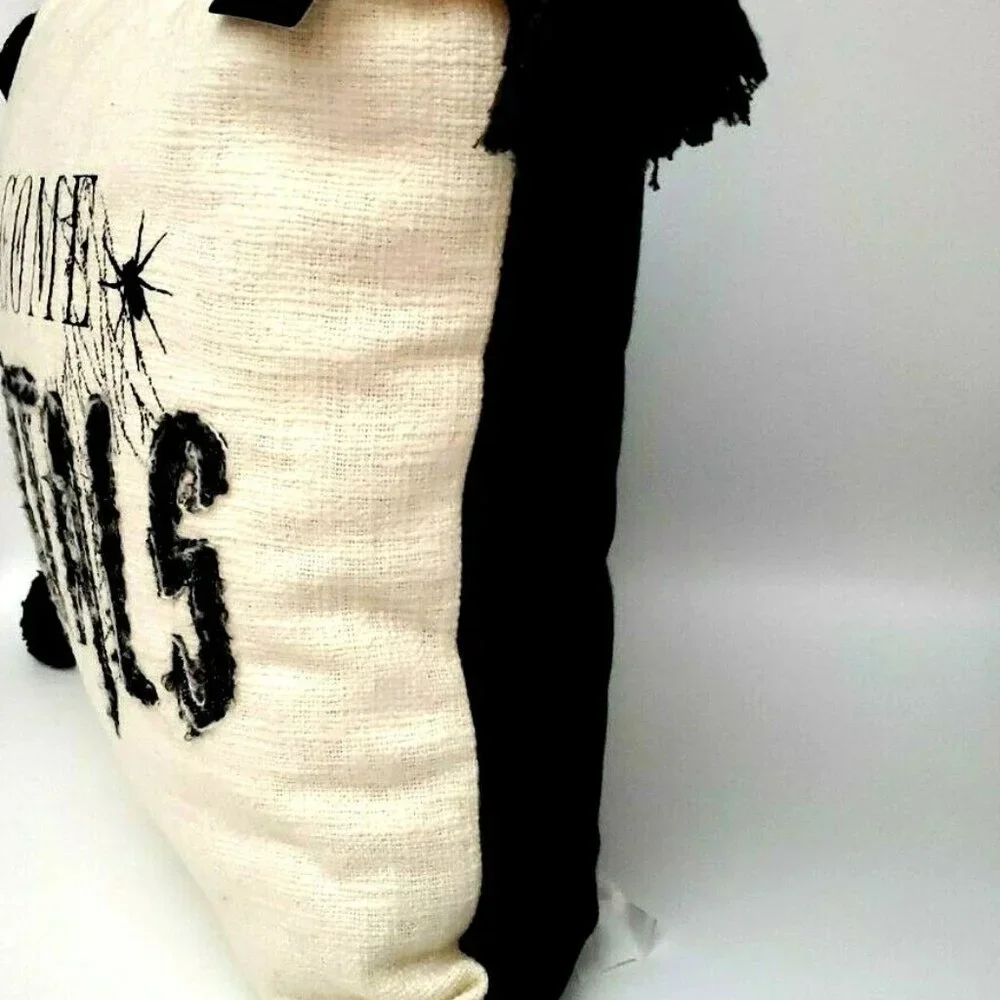 Place and Time Halloween Throw Pillow with Tassels 